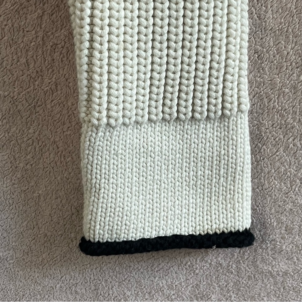 Rag & Bone Chunky Knit Greer Pullover Sweater Women’s M Ivory/Black Stripe Crew - Picture 8 of 13